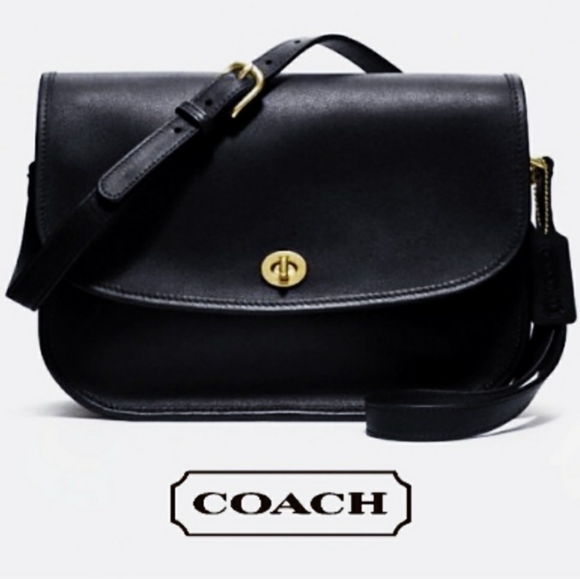 Coach Handbags - Vintage Y2K Coach Black Leather City Bag Crossbody 9790